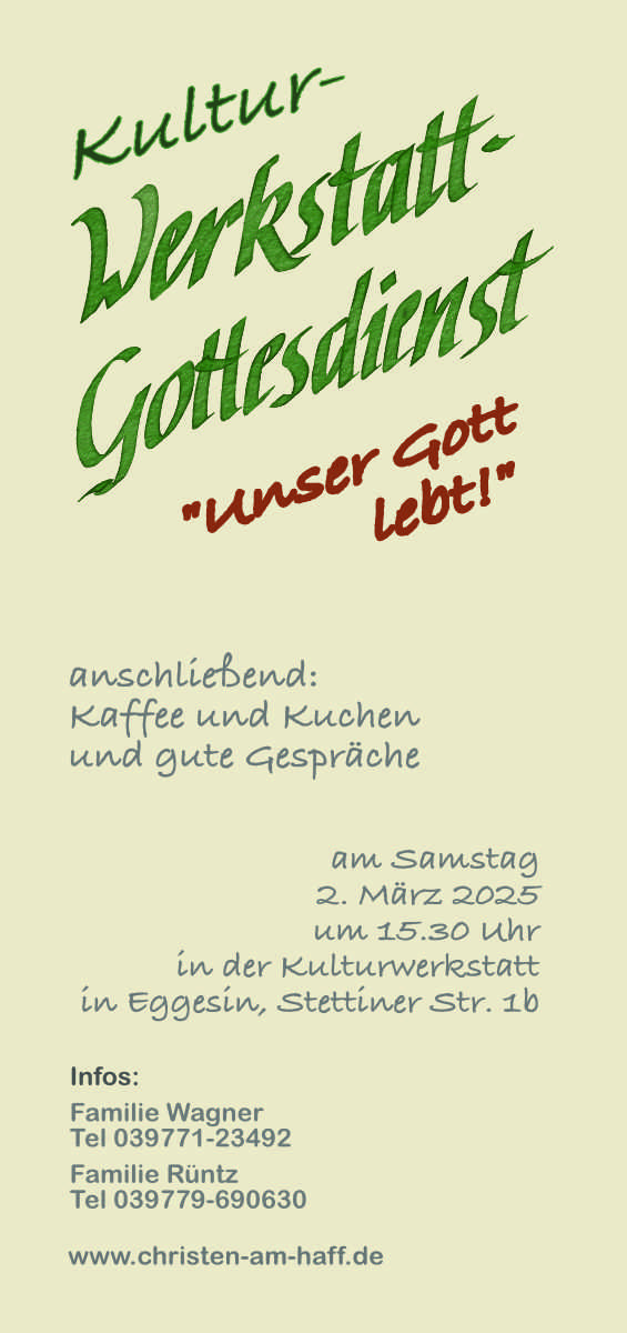 WERKSTATT-Gottesdienst